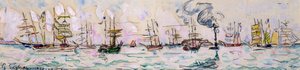 漁船のニューファンドランドへの出発、1928 作： Paul Signac